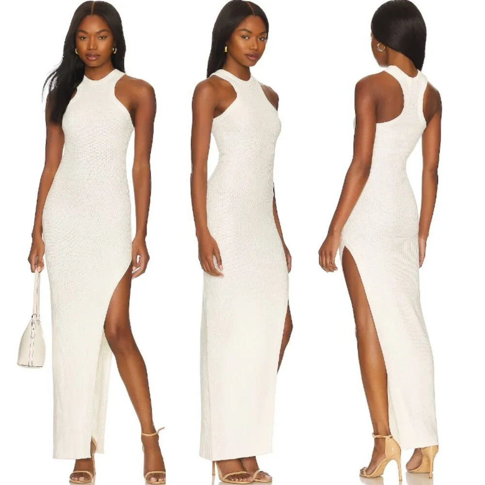 SER.O.YA Ira Off White Sweater Maxi Dress 22237